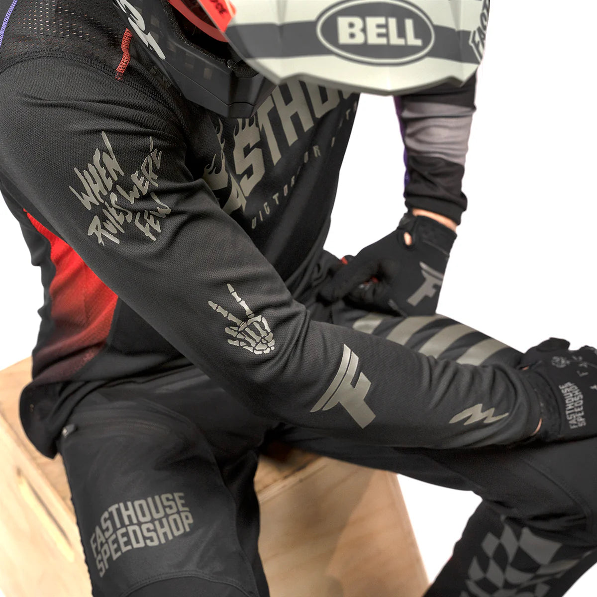 Fasthouse Burn Free Classic Long Sleeve MTB Jersey - Youth - Black