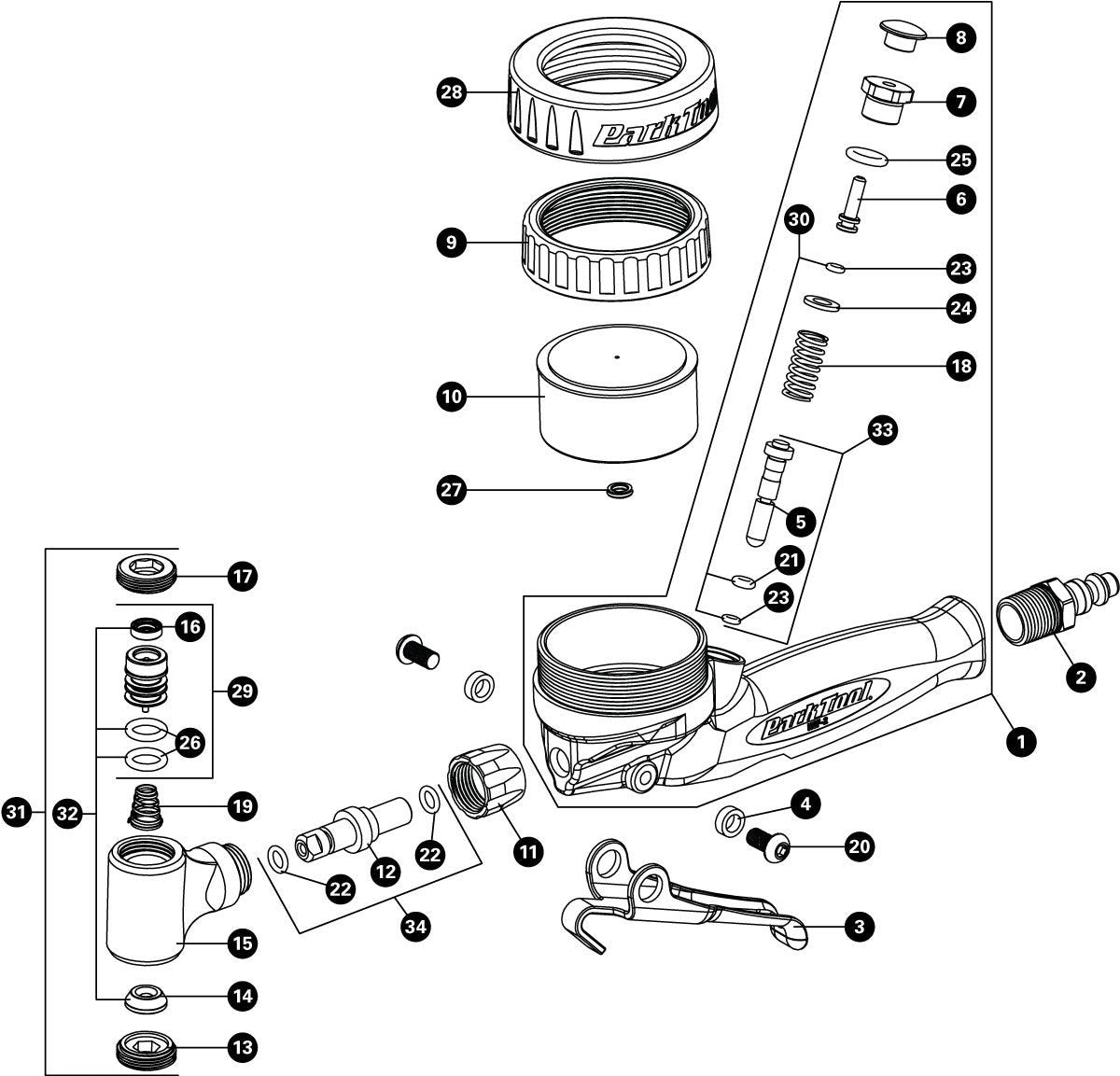 Park Tool 1575A Valve Poppet Assembly for INF-2 Inflator