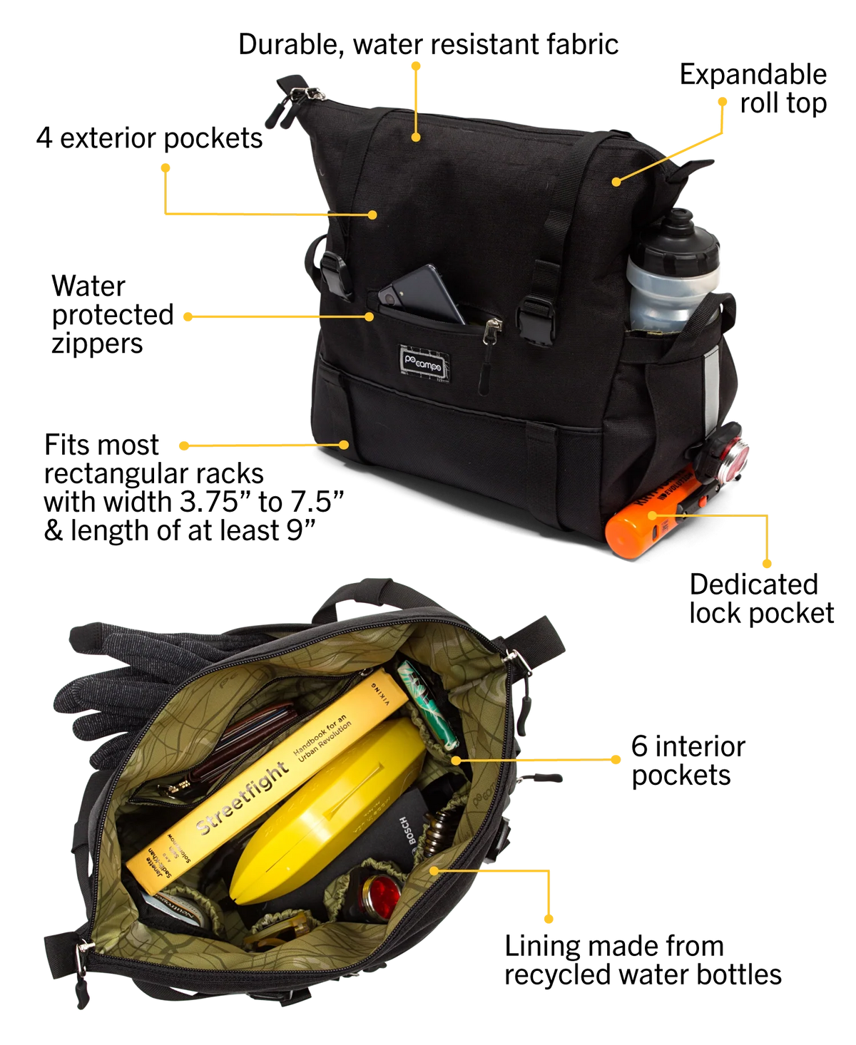 Po Campo Vernon Trunk Bag - Black Ripstop