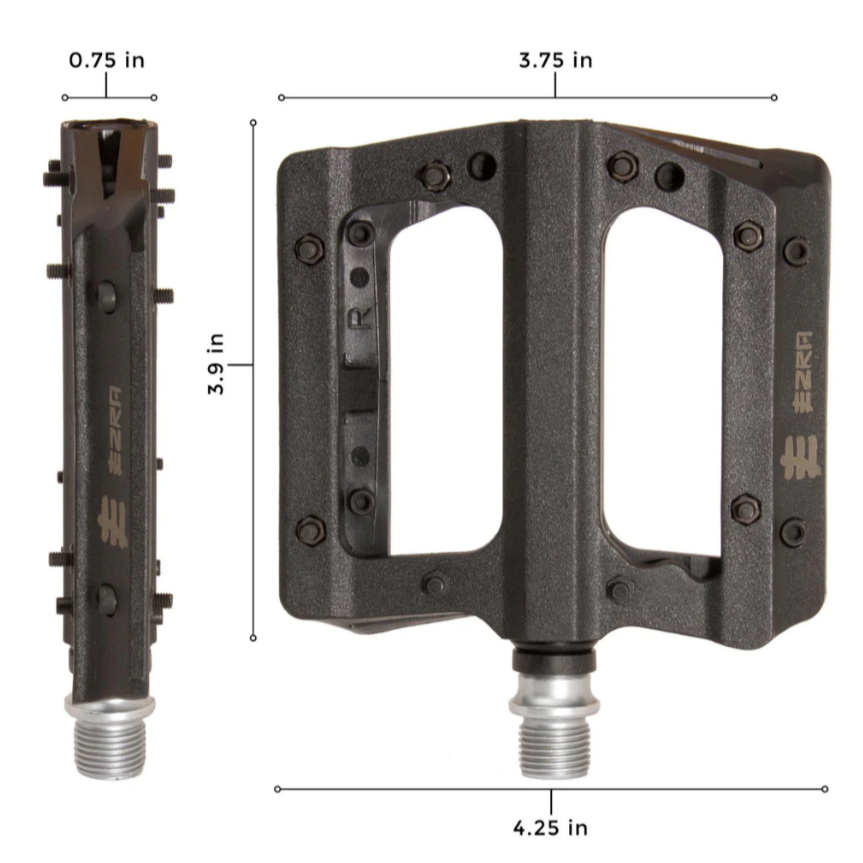 Eastern EZRA Flats Plus BMX Pedals - Red