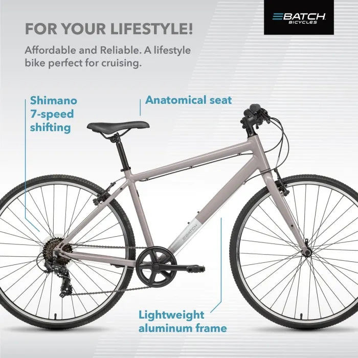 Batch Bicycles 700c Lifestyle Bike - Matt Pitch Blue
