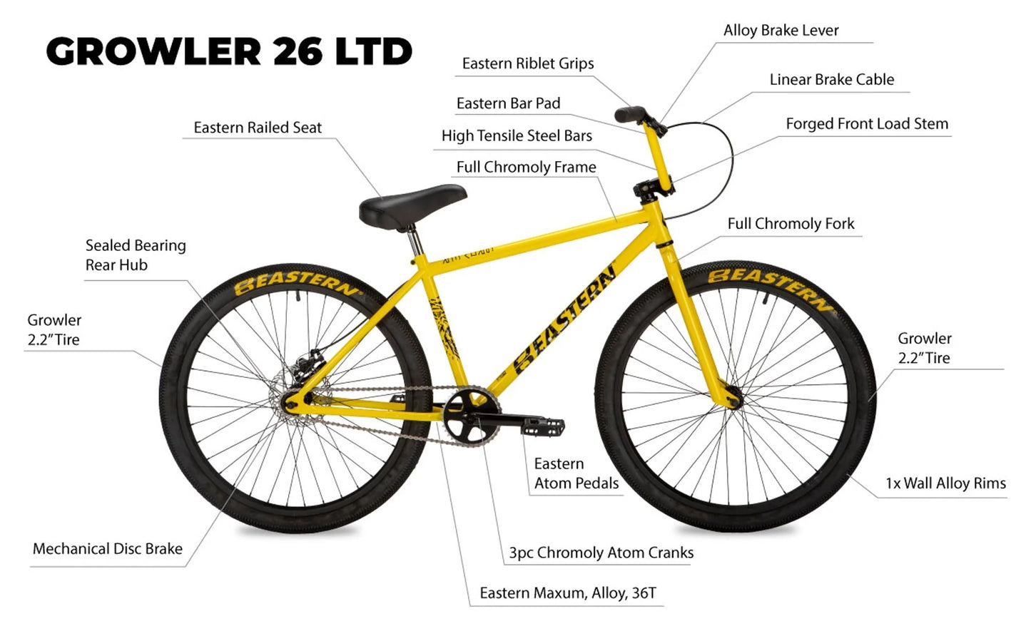 Eastern Growler LTD 26" BMX Cruiser - Red