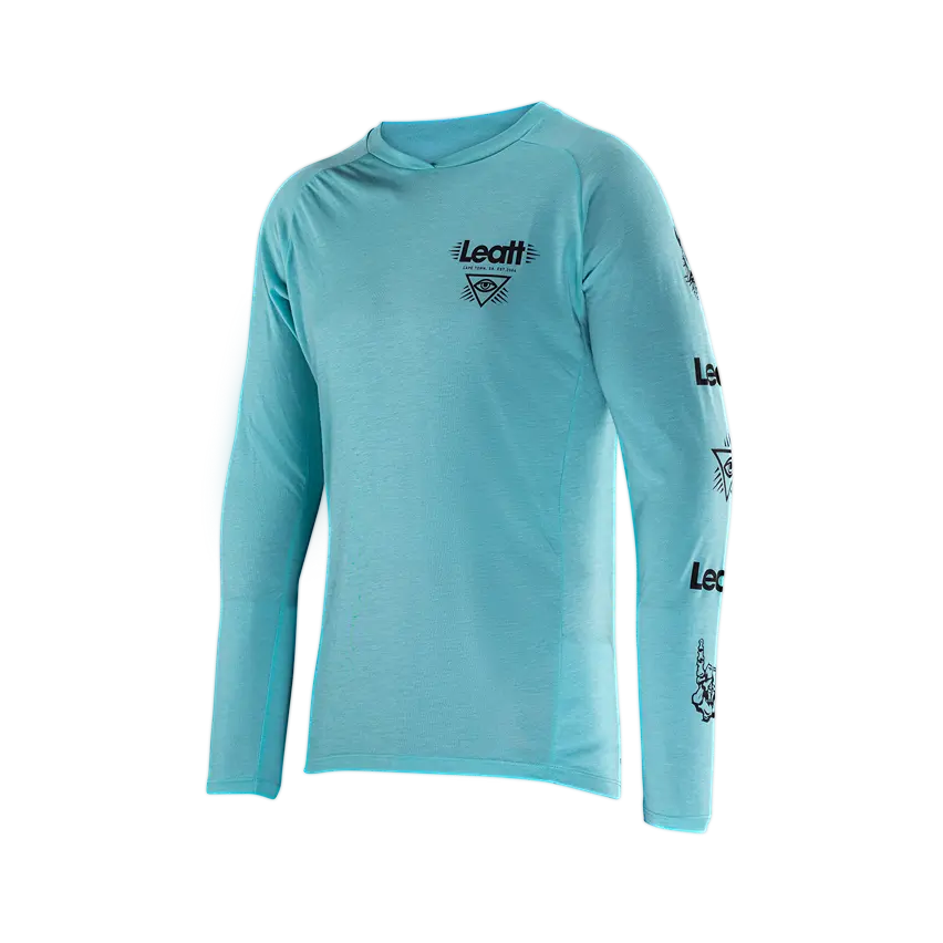 Leatt Gravity 2.0 Long Sleeve MTB Jersey - Aqua - 2024