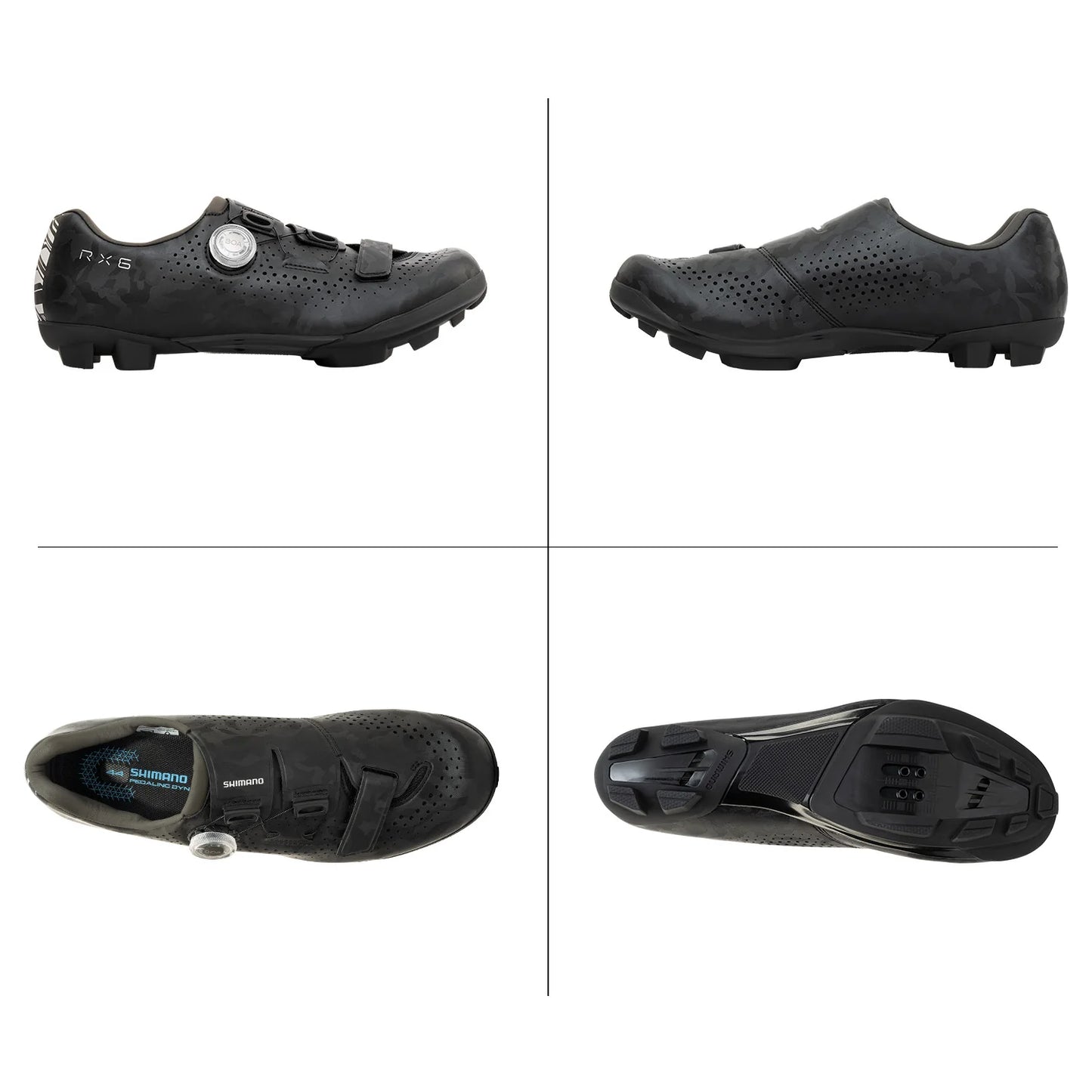 Shimano RX6E SPD Gravel Shoe - Wide - Black