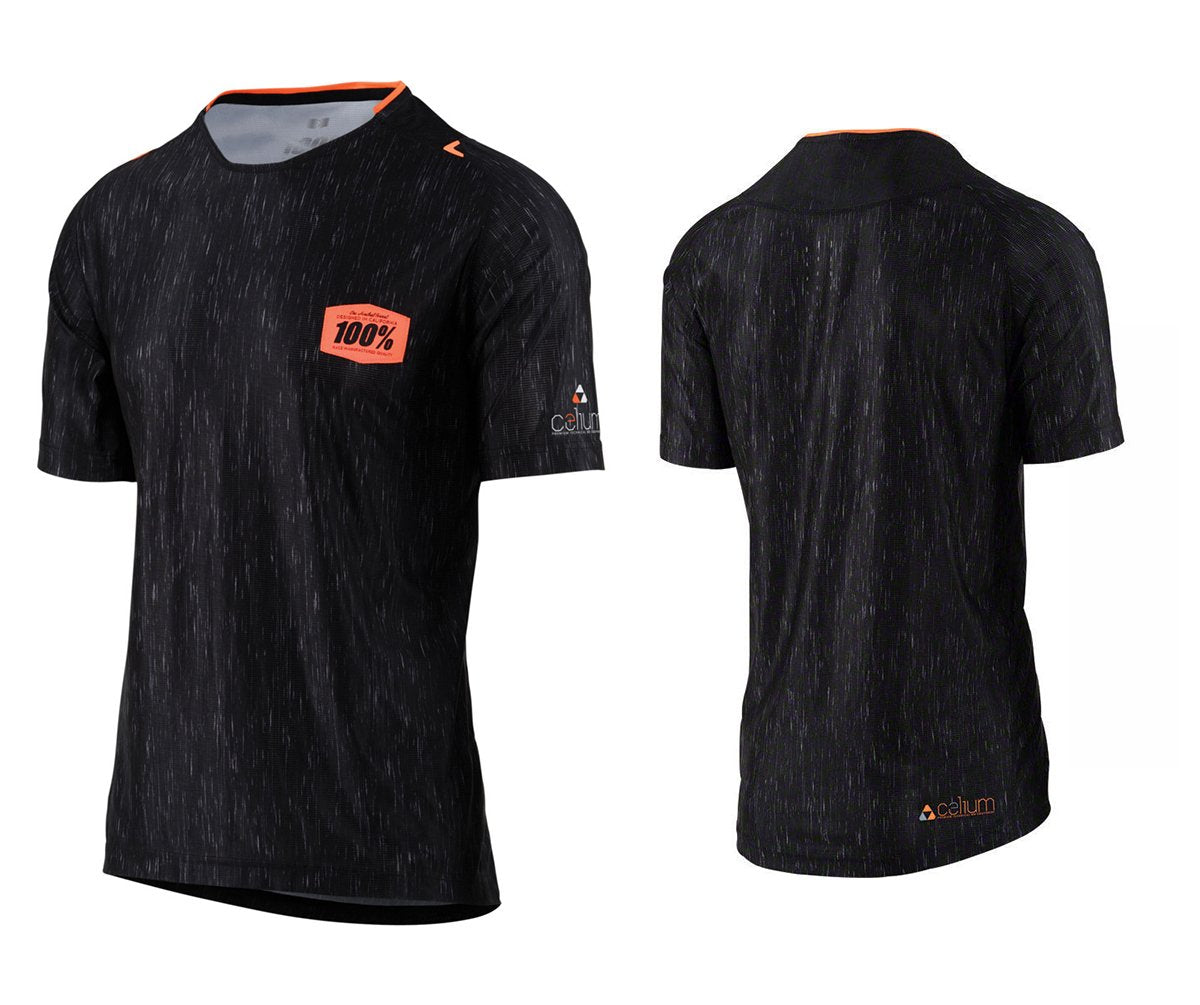 100% Celium Heather Short Sleeve MTB Jersey - Black Black Medium