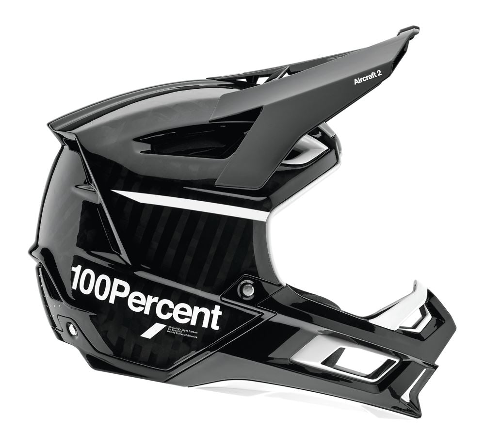 100% Aircraft 2 Helmet - Black-White - 2022 Black - White Small