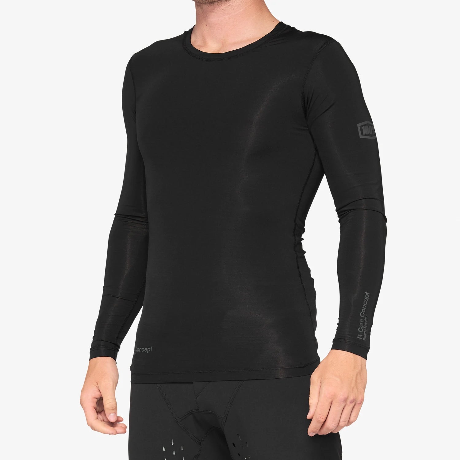 100% R-Core Concept Long Sleeve MTB Jersey - Black Black Medium