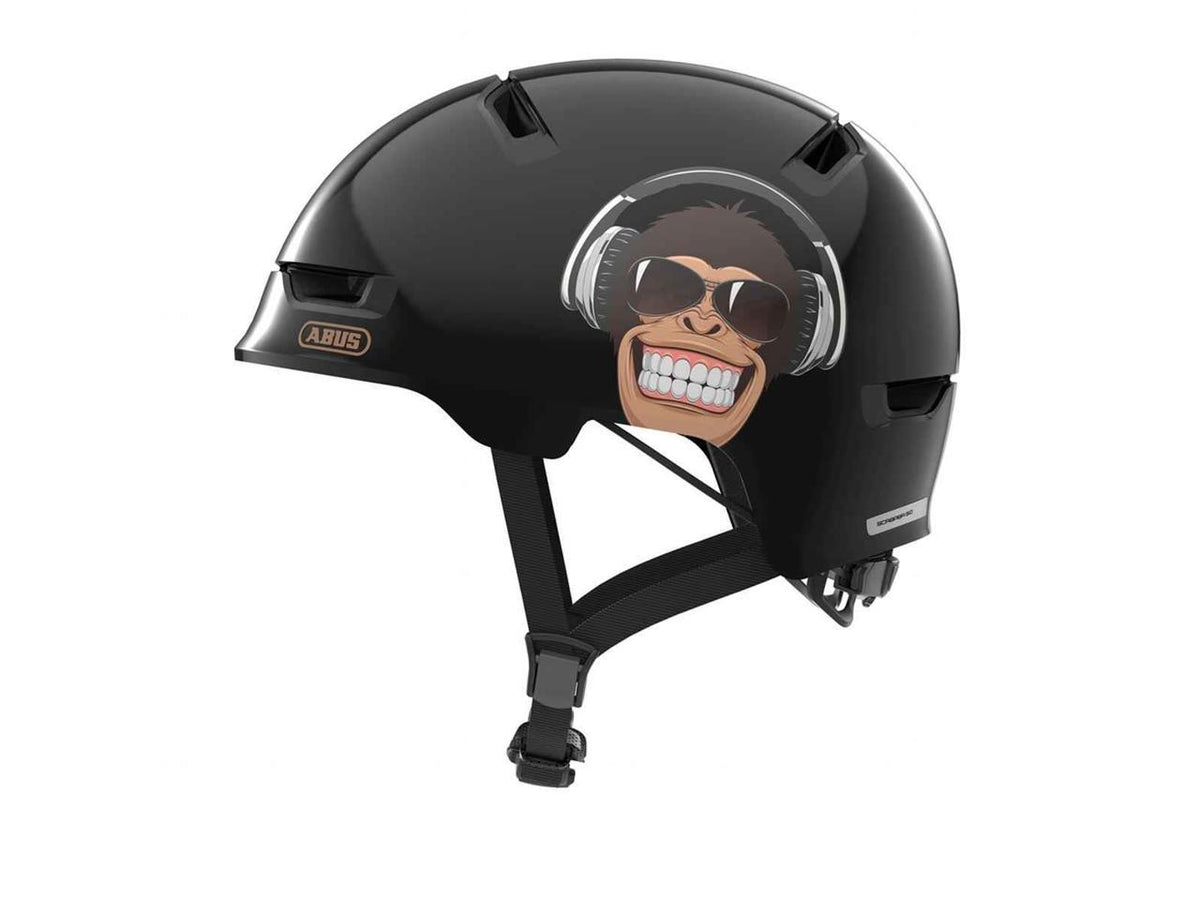 Abus Scraper Kid 3.0 Helmet - Monkey - Shiny Black Shiny Black Small