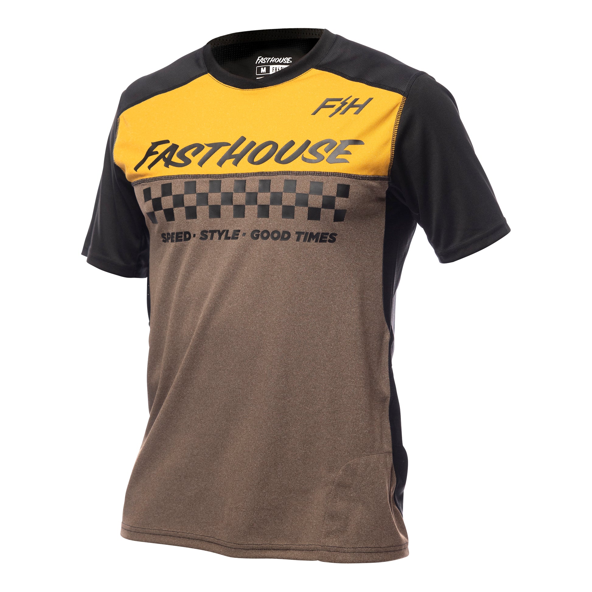 Fasthouse Alloy Mesa Short Sleeve MTB Jersey - Heather Gold-Brown - 2022 Heather Gold - Brown Small