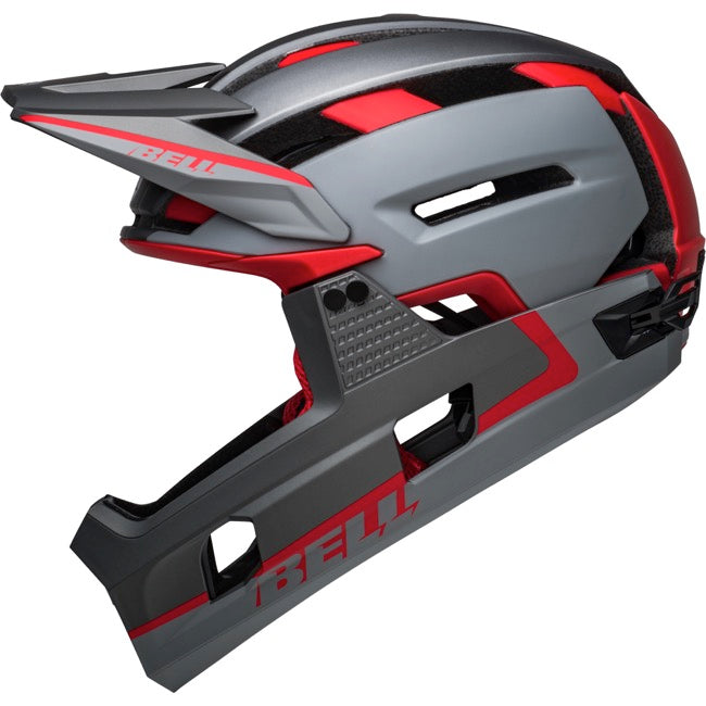 Bell Super Air R Spherical Full Face Helmet - Matt Gray-Red