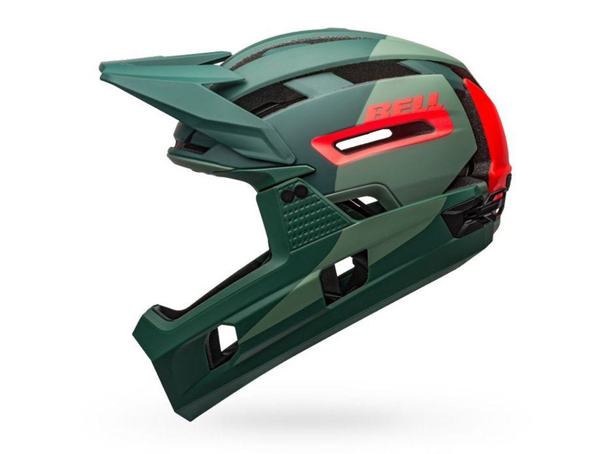 Bell Super Air R Spherical Full Face Helmet - Matt Gloss Green-Infrared