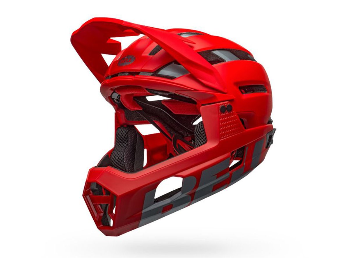 Bell Super Air R MIPS Full Face Helmet - Matt Gloss Red-Gray - 2020 Matt Gloss Red - Gray Small