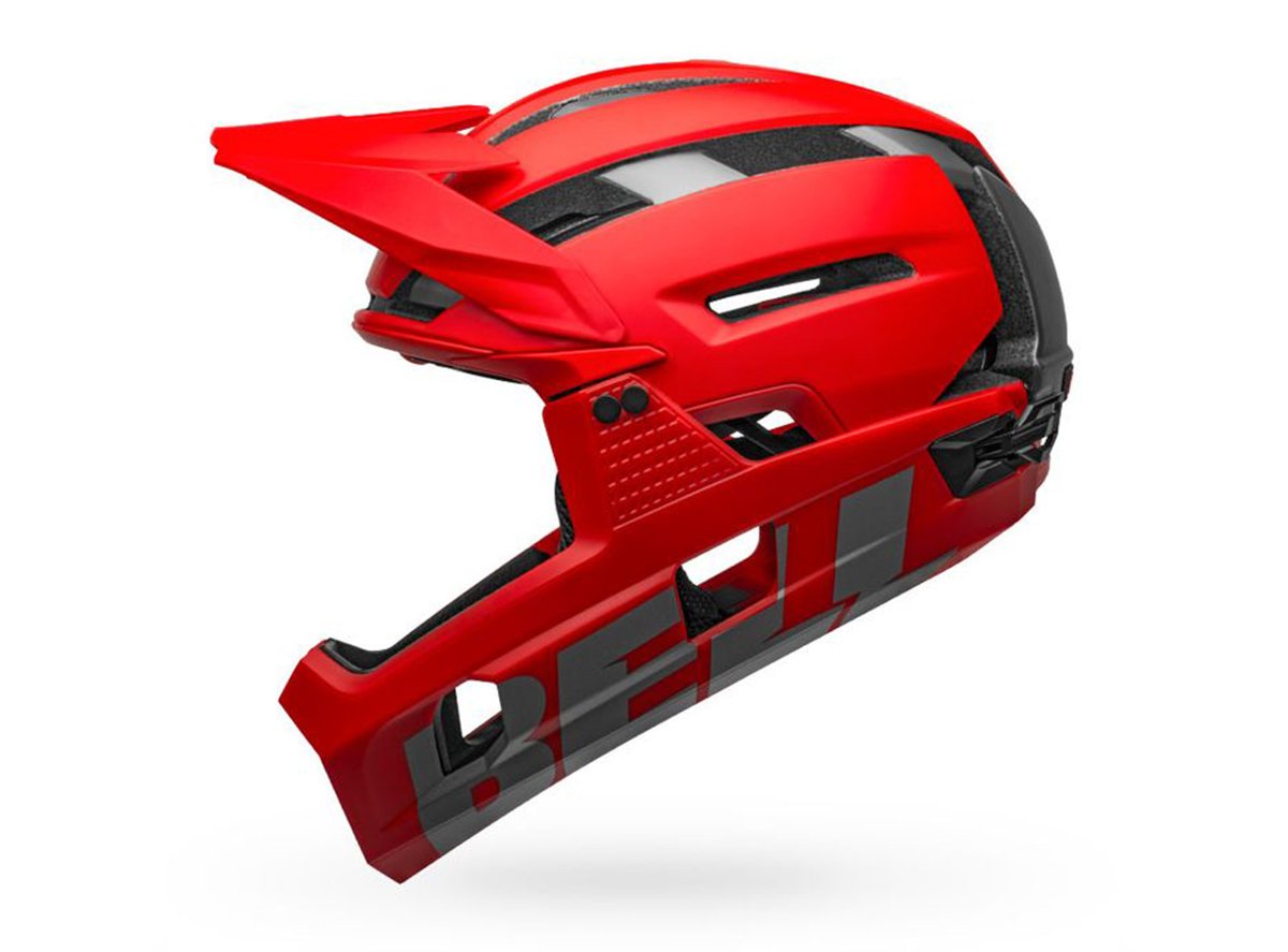 Bell Super Air R Spherical Full Face Helmet - Matt Gloss Red-Gray