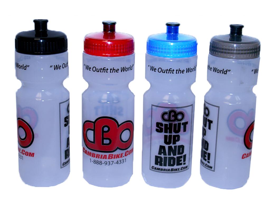 CBO Logo Water Bottle - 25oz - Clear-Red Clear - Red