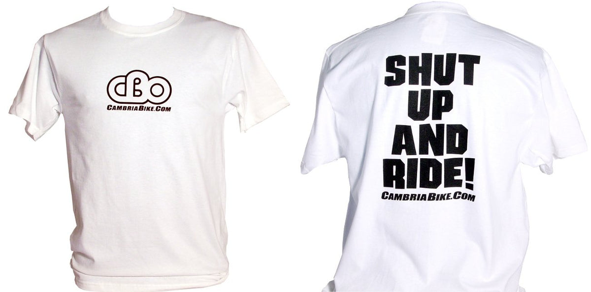 CBO Shut up and Ride Tee Shirt - White White Small