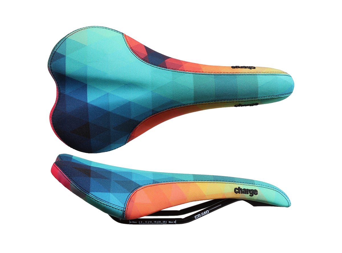 Charge Bikes Spoon CrMo MTB Saddle - Geo-Rainbow Geo - Rainbow