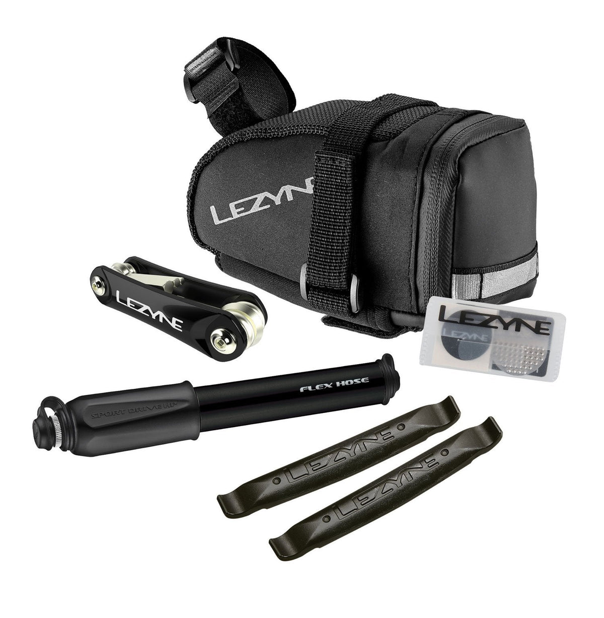 Lezyne M-Caddy Saddle bag Tubeless Kit - Black Black Medium