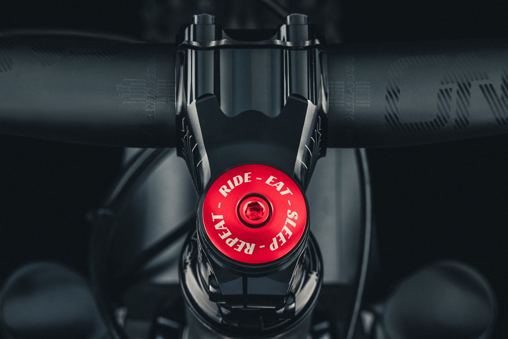 CBO Ride-Eat-Sleep-Repeat Stem Cap - Red Red Each