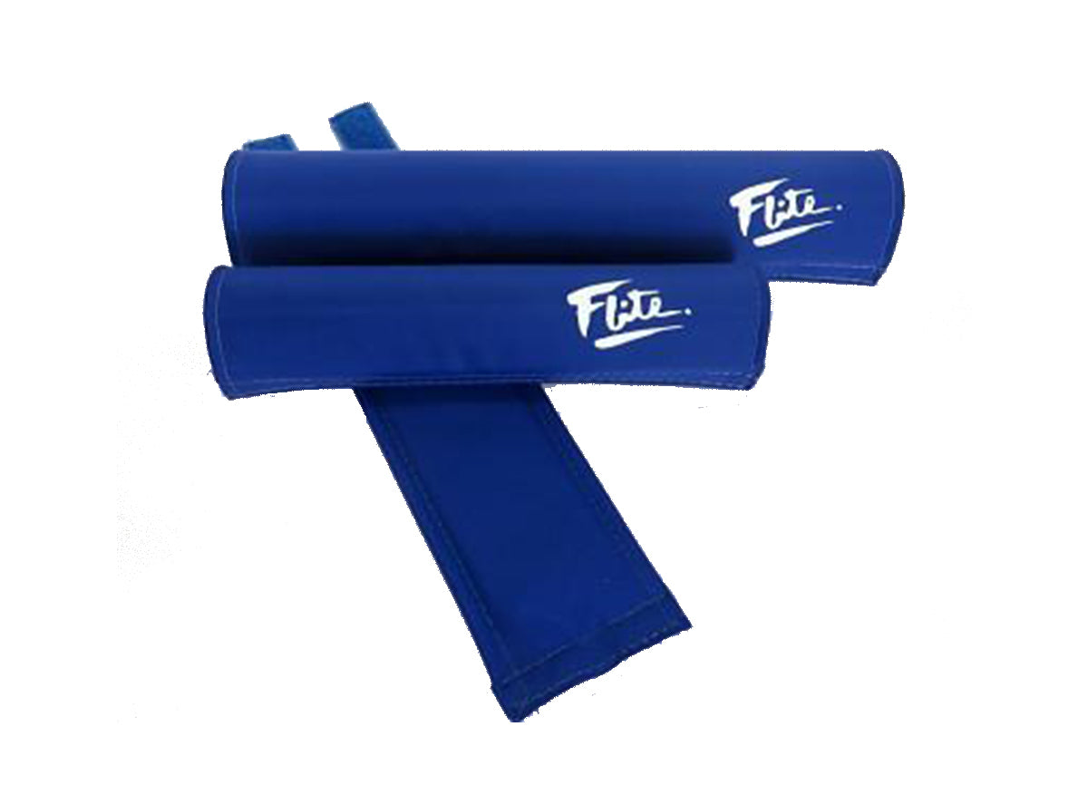 Flite 80's Logo 3 Piece Nylon BMX Padset Black - White Aluminum Frame Fit