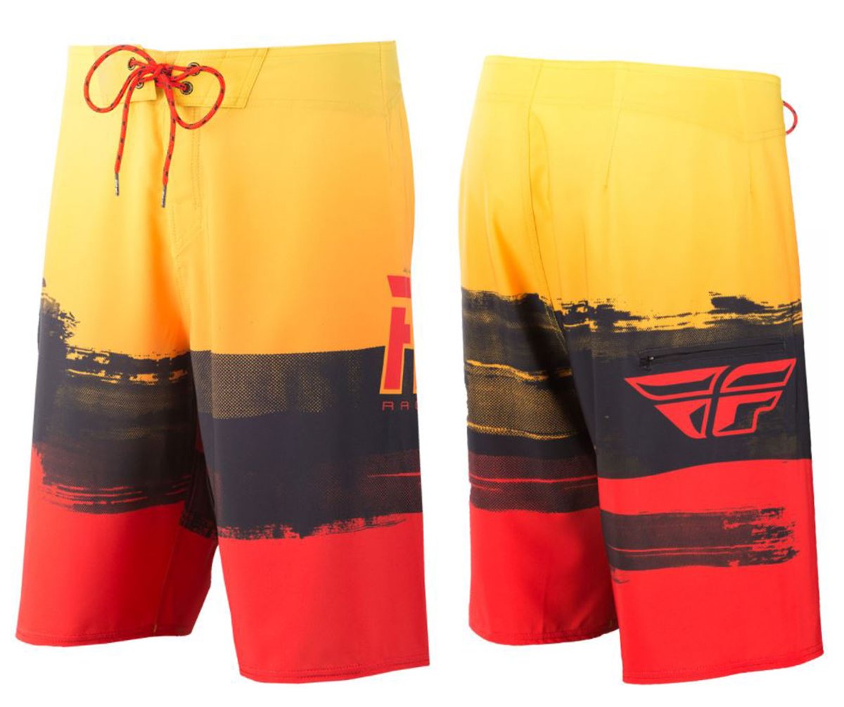 Fly Racing Paint Slinger Boardshort - Red-Yellow Red - Yellow 28"