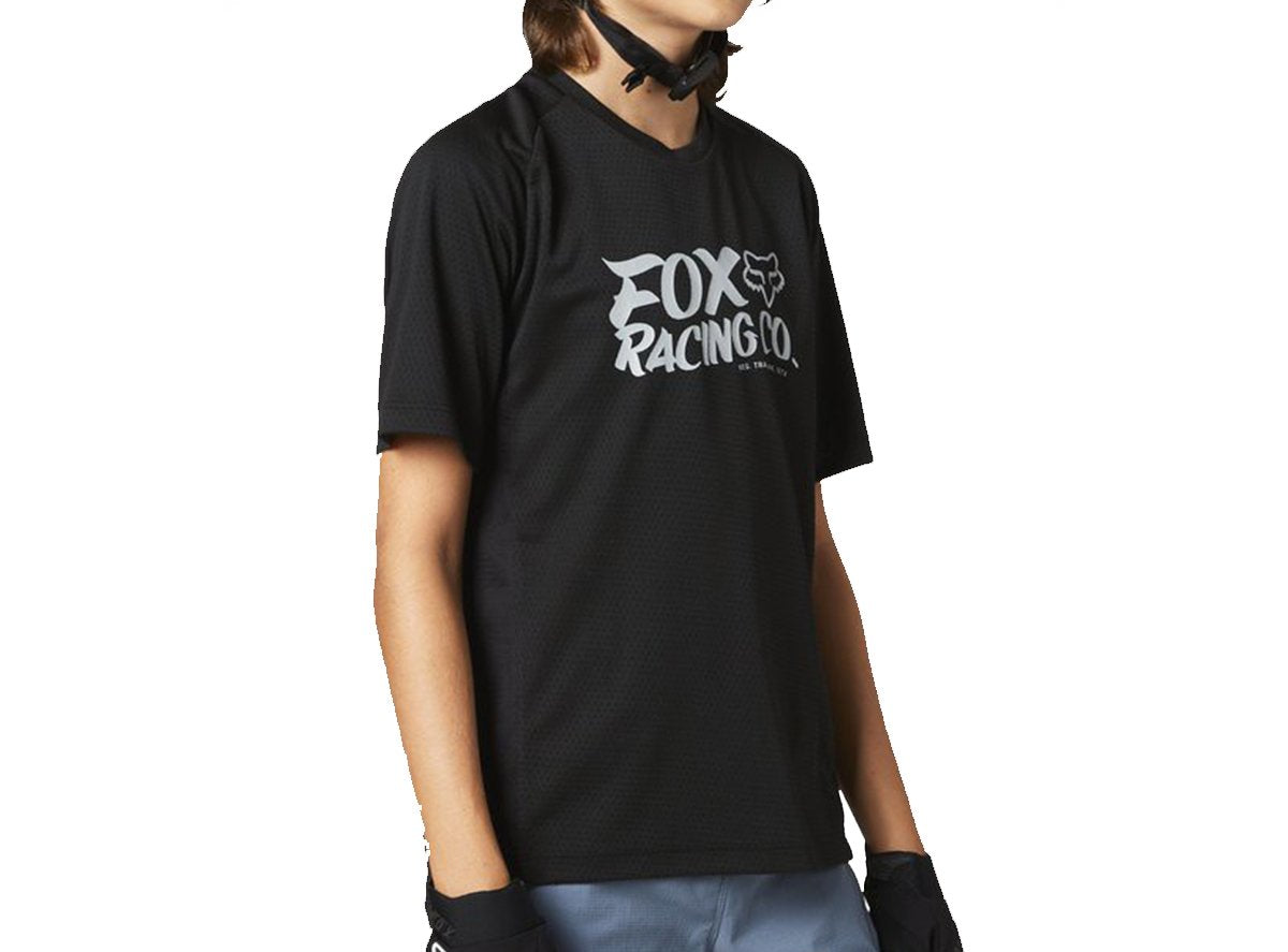 Fox Racing Defend Short Sleeve MTB Jersey - Youth - Black - 2021 Black Small