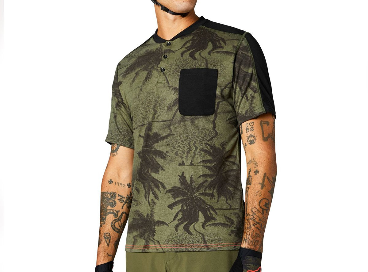 Fox Racing Ranger DR Short Sleeve Henley - Olive Green - 2021 Olive Green Small