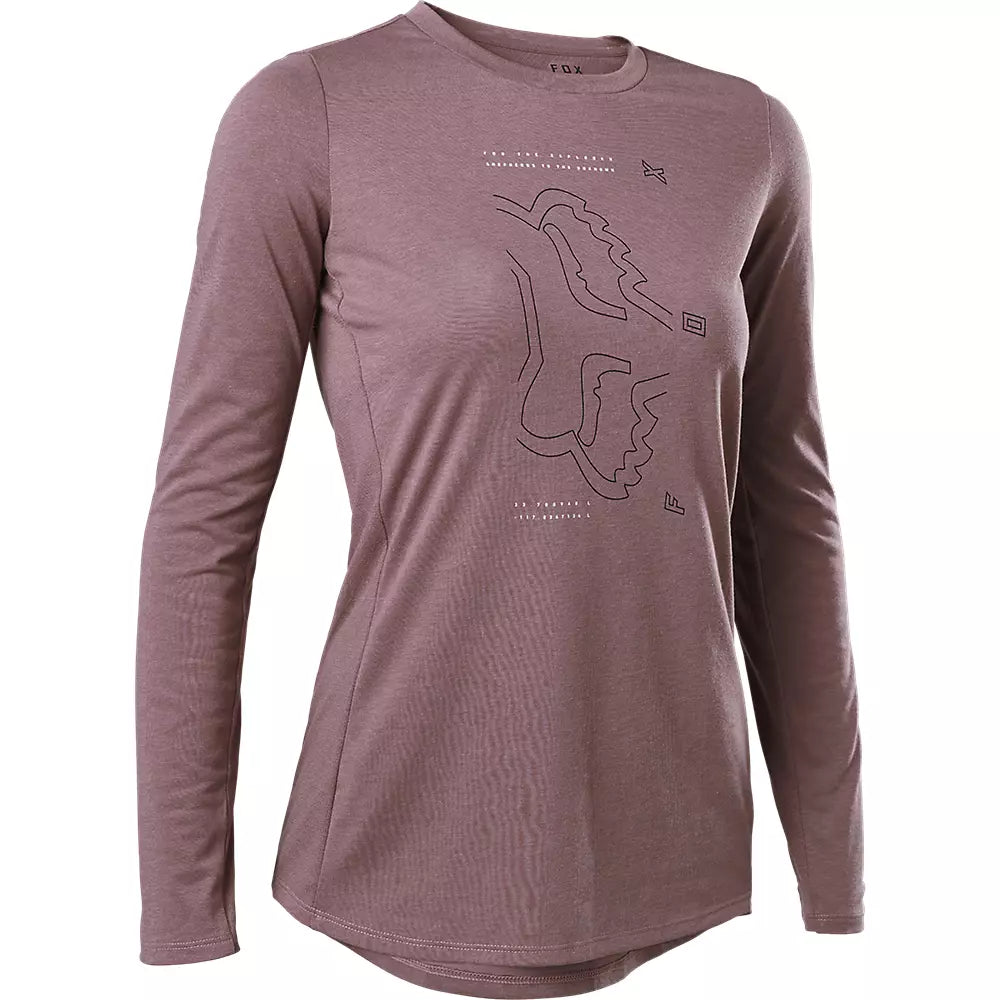 Fox Racing Ranger Dri Release Long Sleeve MTB Jersey - Womens - Plum Perfect - 2022 Plum Perfect X-Small