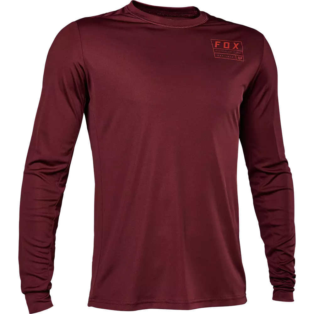 Fox Racing Ranger Long Sleeve MTB Jersey - Swath - Dark Maroon - 2022 Dark Maroon Small