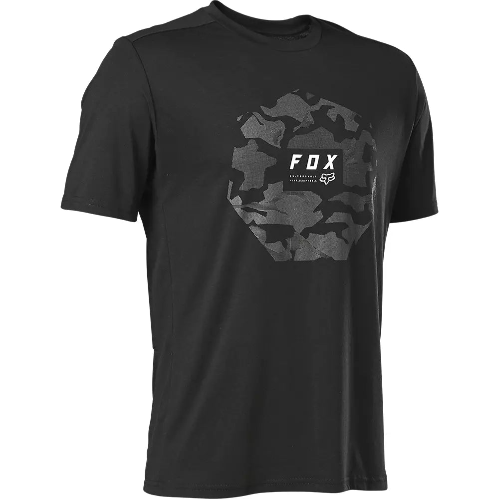 Fox Racing Ranger Moth Camo Dri Release Short Sleeve MTB Jersey - Black - 2022 Black Small