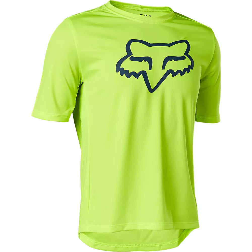 Fox Racing Ranger Short Sleeve MTB Jersey - Youth - Fluorescent Yellow - 2022 Fluorescent Yellow Small