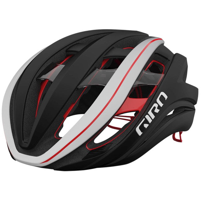 Giro Aether Spherical Road Helmet - Matt Black-White-Red - 2022 Matt Black - White - Red Small