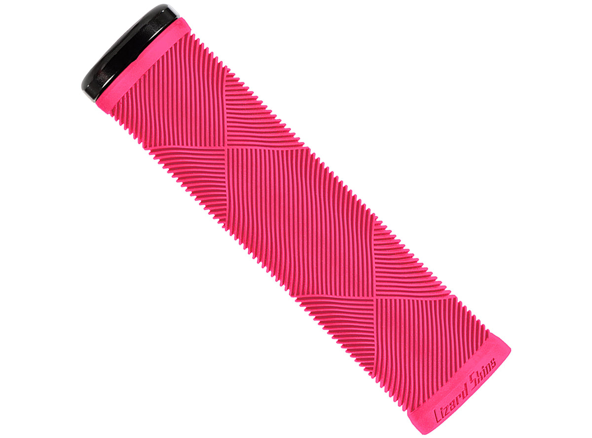 Lizard Skins Strata Lock On MTB Grip - Neon Pink Neon Pink