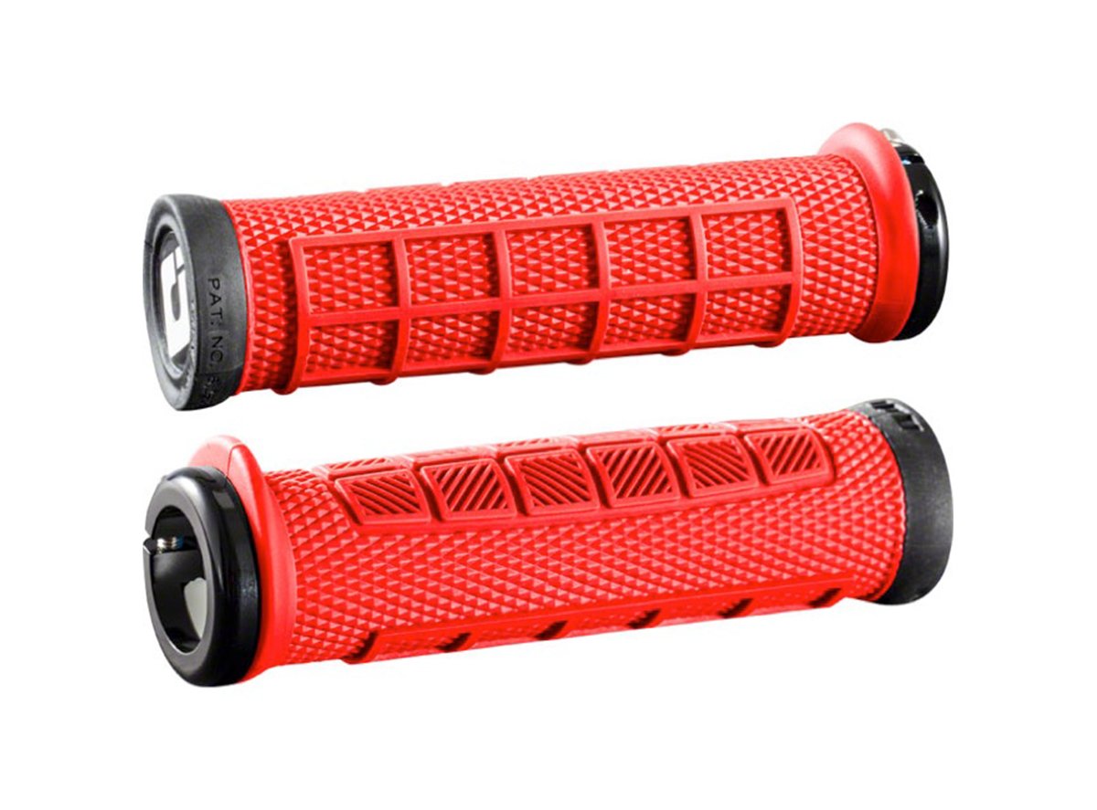 ODI Elite Pro Lock-On Bonus Pack MTB Grips - Red-Black Red - Black