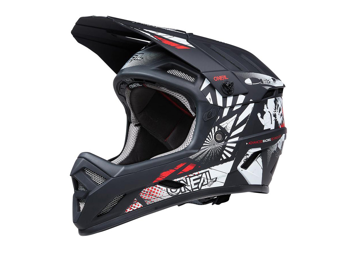 O'Neal Backflip Boom Full Face Helmet - Black-White Black - White Small