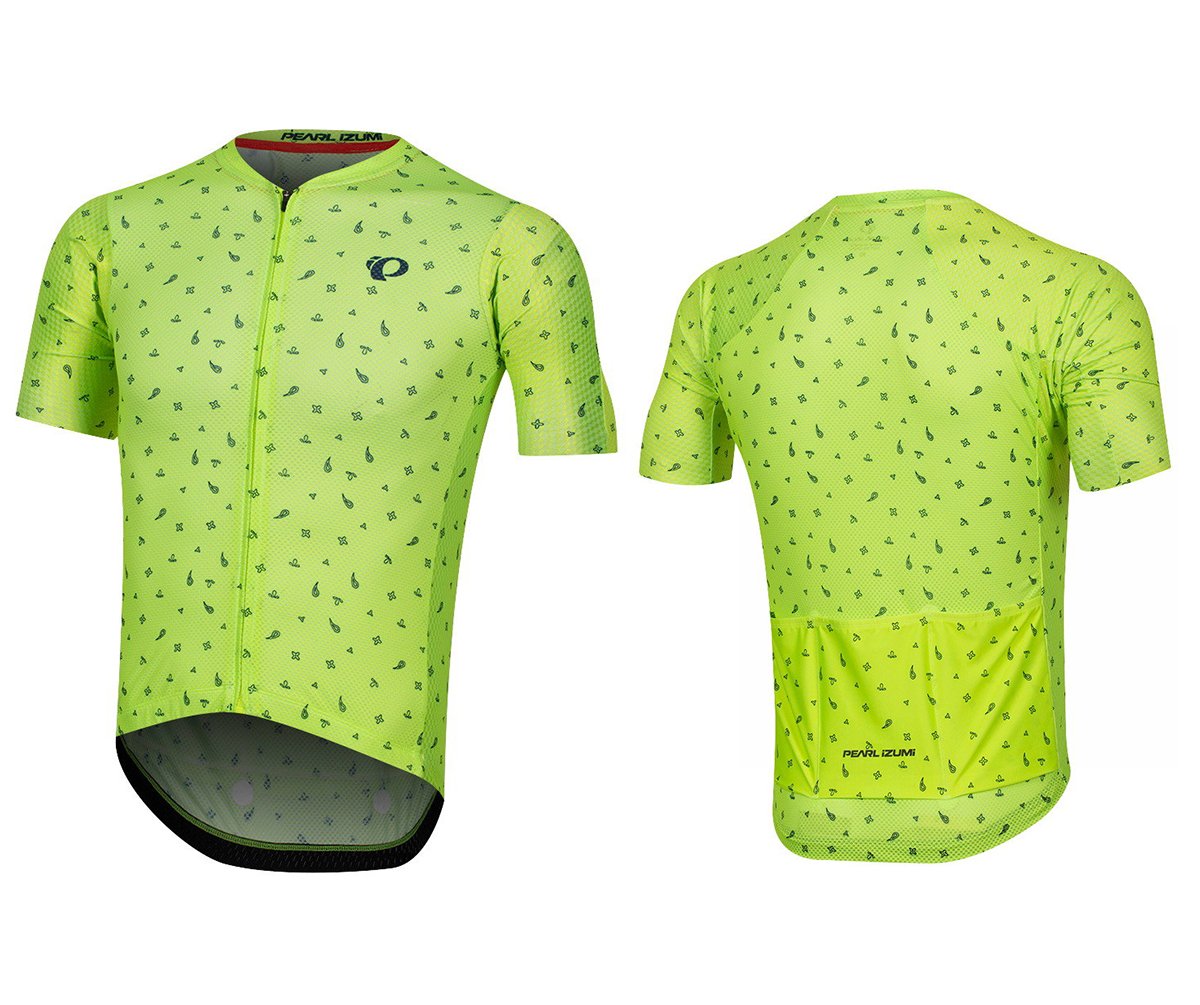 Pearl Izumi PRO Mesh Short Sleeve Road Jersey - Screaming Yellow-Navy Paisley - 2020 Screaming Yellow - Navy Paisley Small
