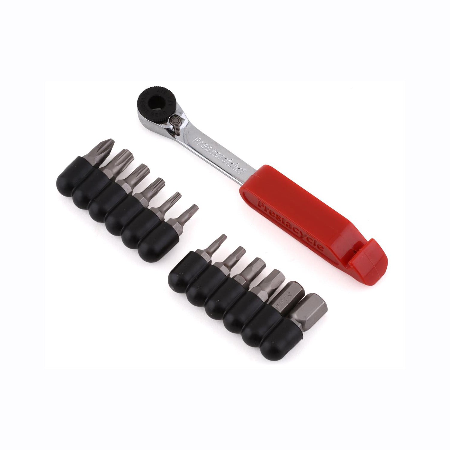 PrestaCycle PrestaRatchet Multi-Tool with 20 Bits - Red-Silver Red - Silver