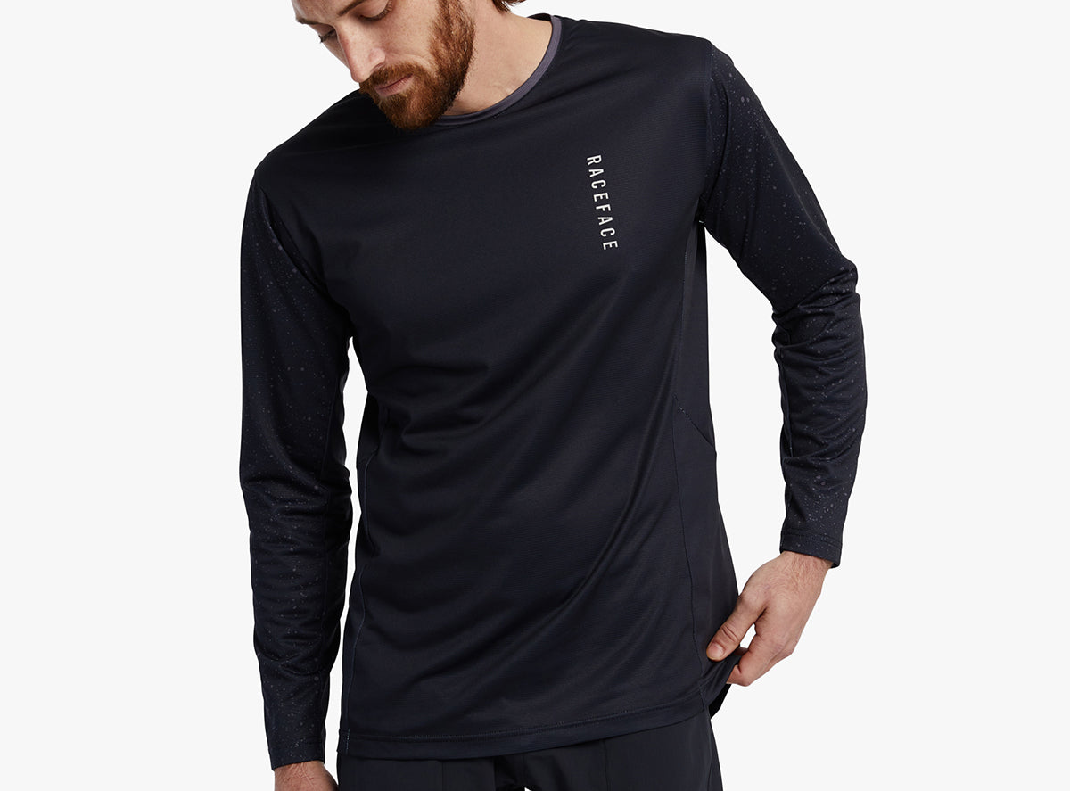 Race Face Indy Long Sleeve MTB Jersey - Charcoal - 2022 Charcoal Small