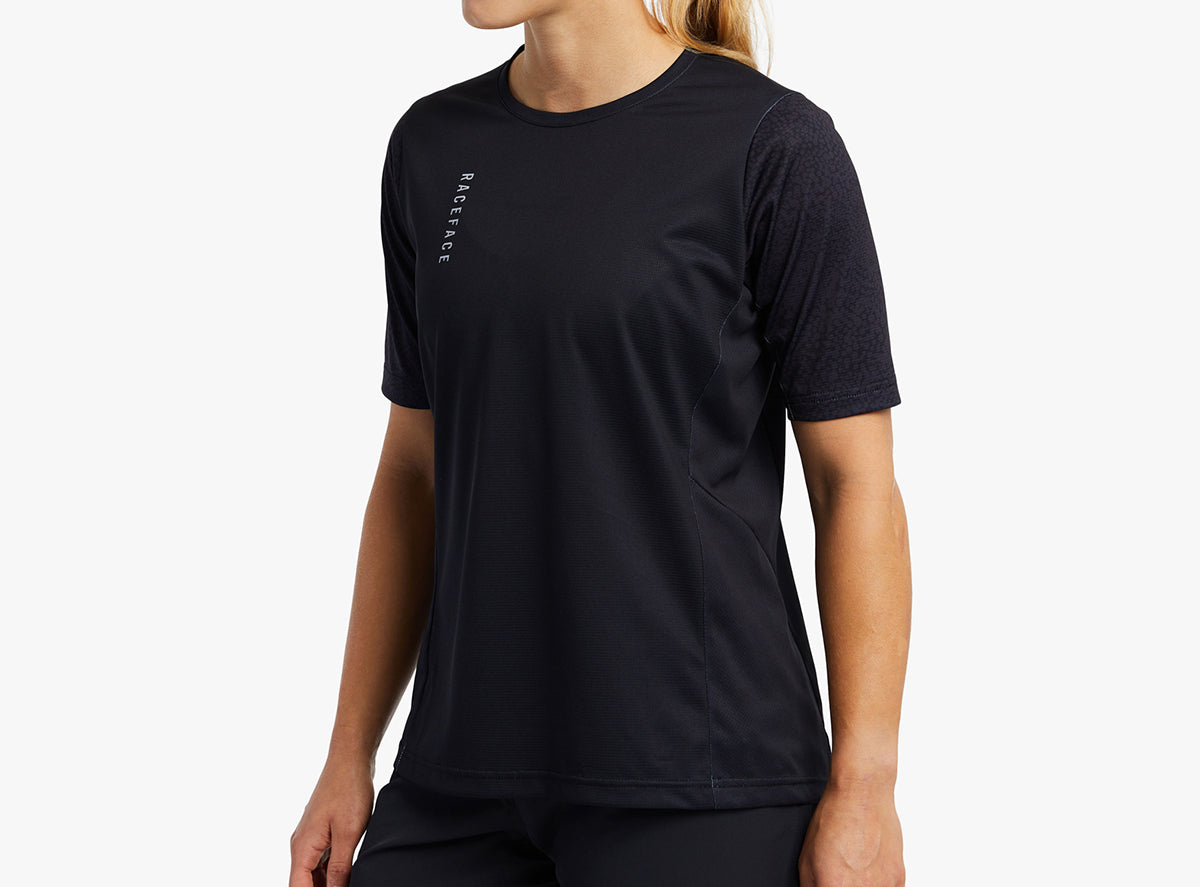 Race Face Indy Short Sleeve MTB Jersey - Womens - Black - 2022 Black X-Small