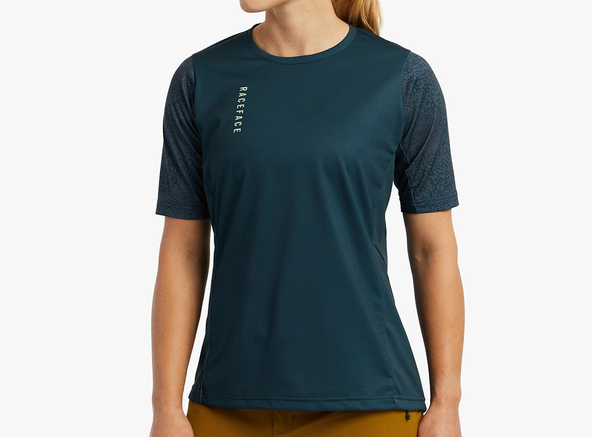 Race Face Indy Short Sleeve MTB Jersey - Womens - Pine - 2022 Pine X-Small
