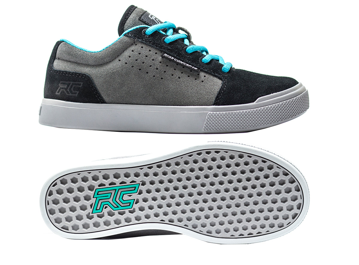Ride Concepts Vice Flat Pedal Shoes - Youth - Charcoal-Black Charcoal - Black US 2