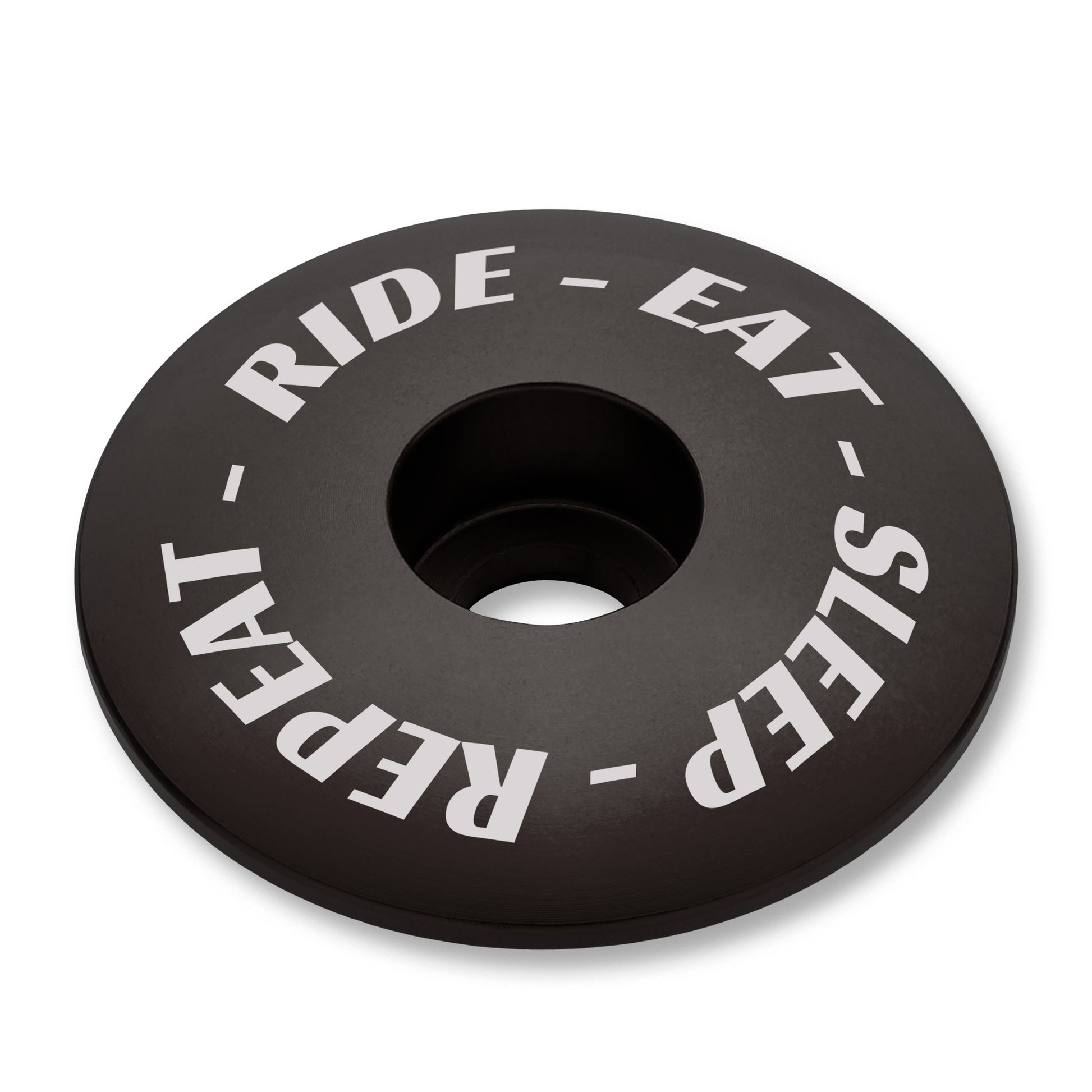 CBO Ride-Eat-Sleep-Repeat Stem Cap - Black Black Each