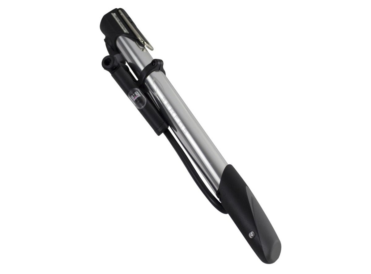 Serfas Grifter Mini Hand/Floor Frame Pump - Silver Silver Presta/Schrader