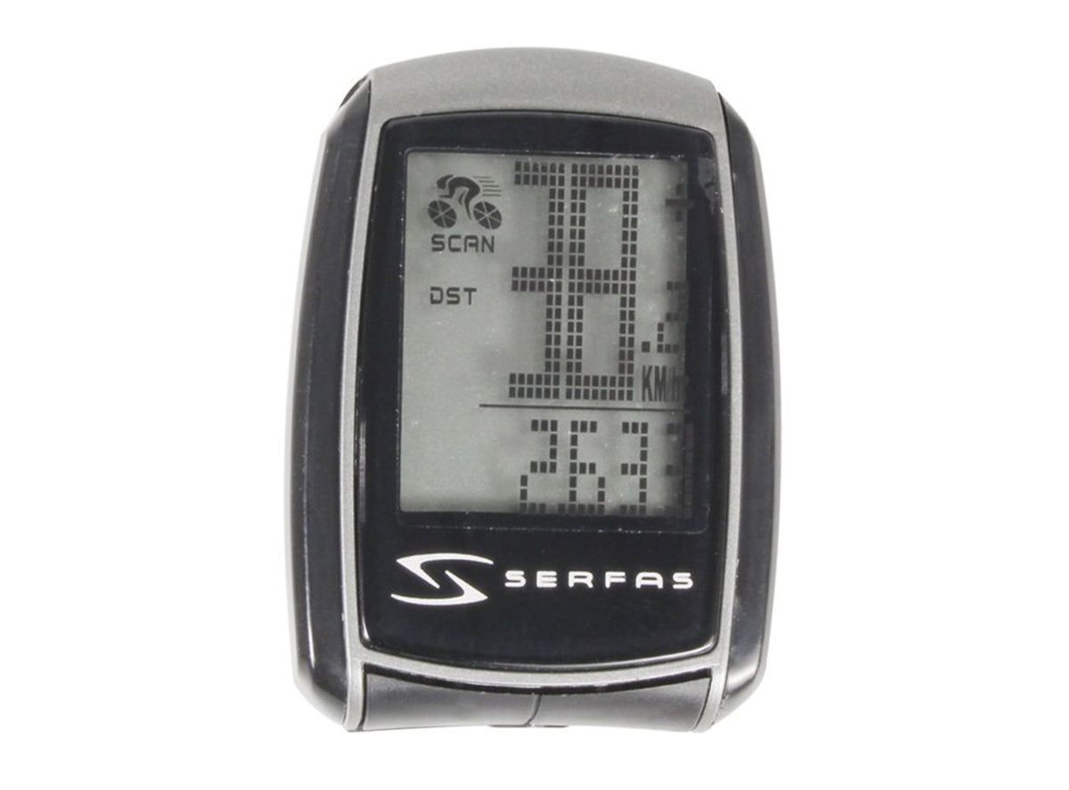 Serfas SL-30 Level 3 Dual Wireless Computer + Cadence Black - Silver 15 Function