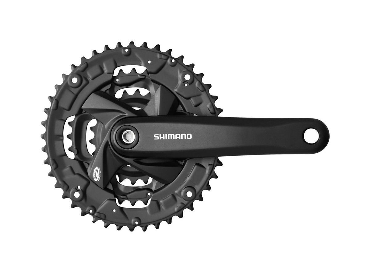 Shimano M371 9 Spd Triple Crankset - Black Black 170mm - 48-36-26t