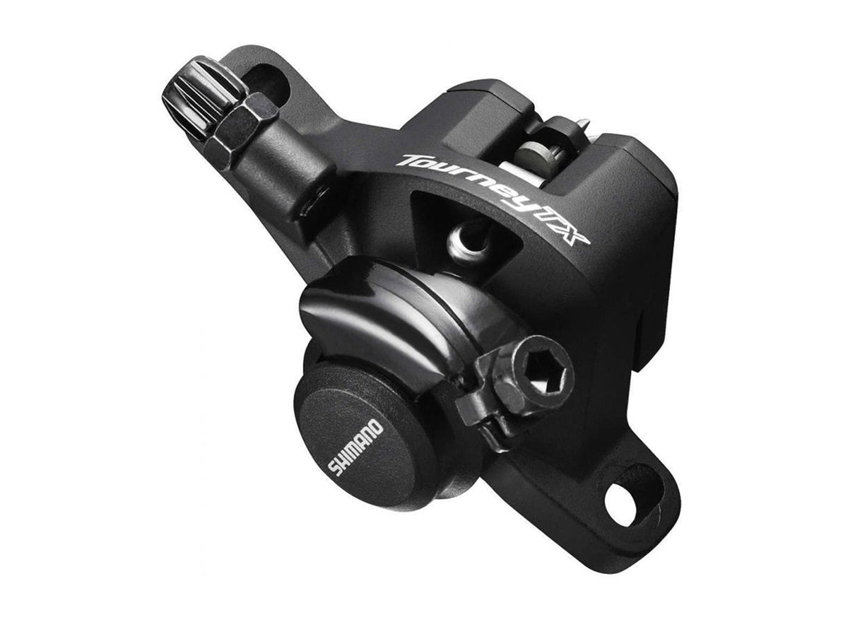 Shimano Tourney BR-TX805 Disc Brake Caliper with Resin Pads - Black Black 74mm - Front Or Rear Frame or Fork Mount Adaptor/Rotor not included