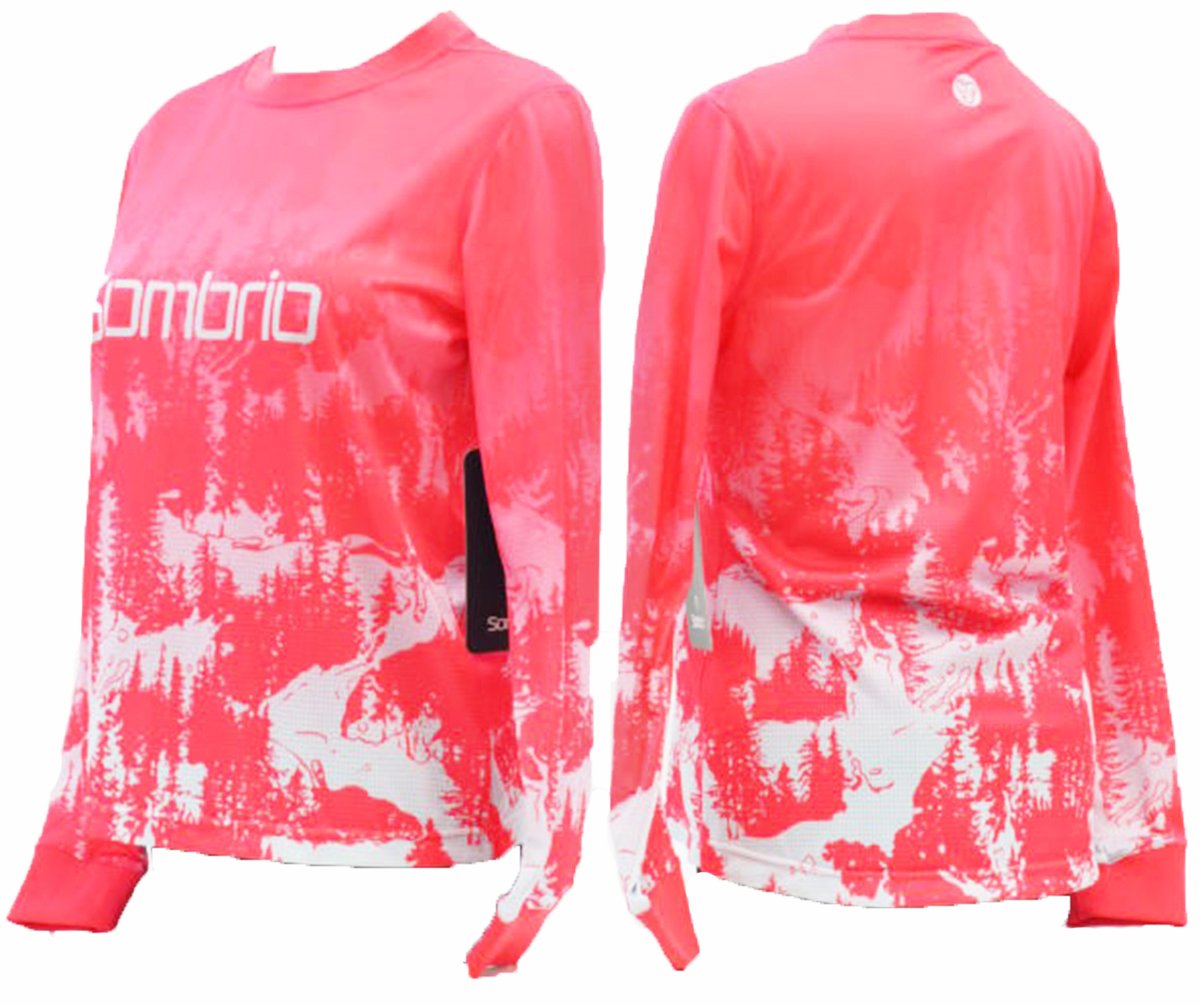 Sombrio Cascadia Long Sleeve MTB Jersey - Womens - Siren Red Siren Red Medium