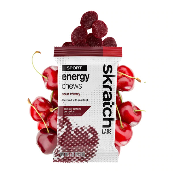 Skratch Labs Sport Energy Chews - Caffeinated Sour Cherry