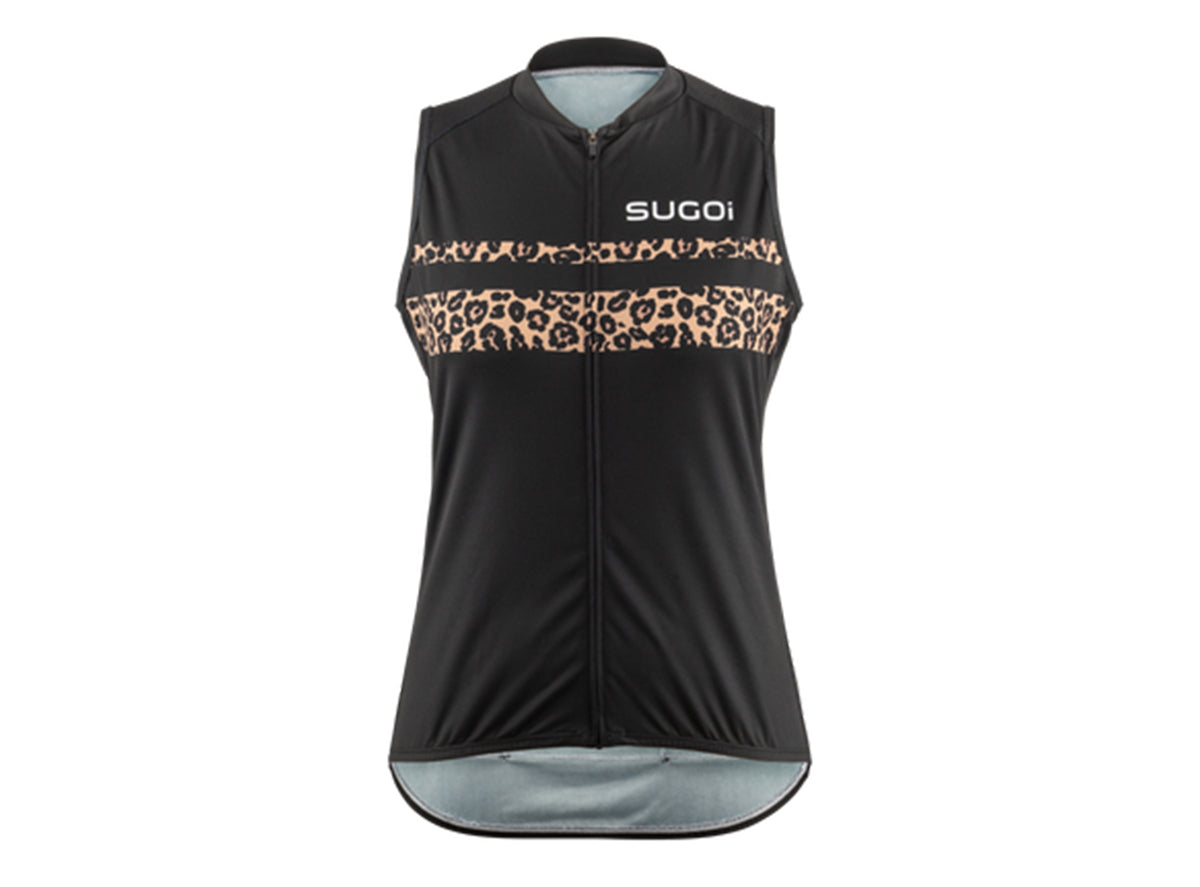 Sugoi Evolution Zap Sleeveless Jersey - Womens - Black-Leopard Black - Leopard X-Small