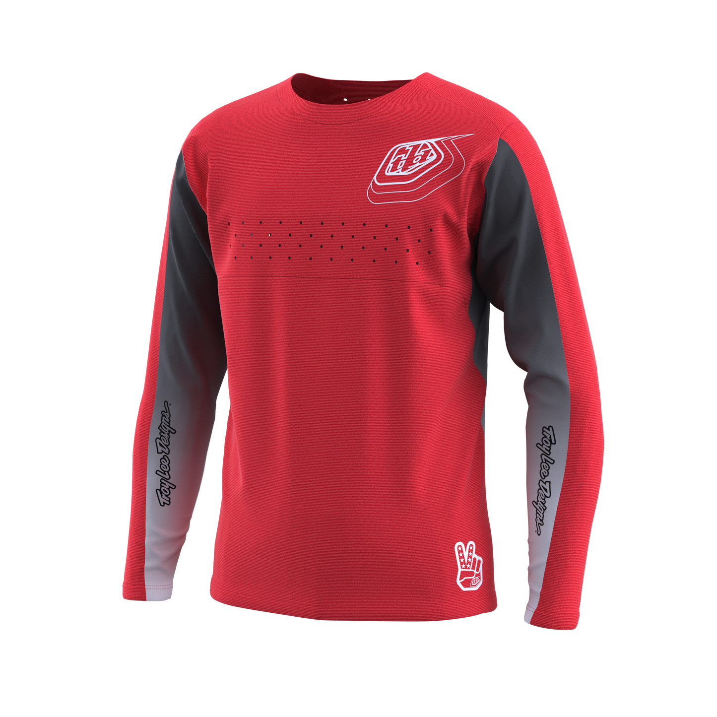Troy Lee Designs Sprint Long Sleeve MTB Jersey - Richter - Youth - Race Red - 2023