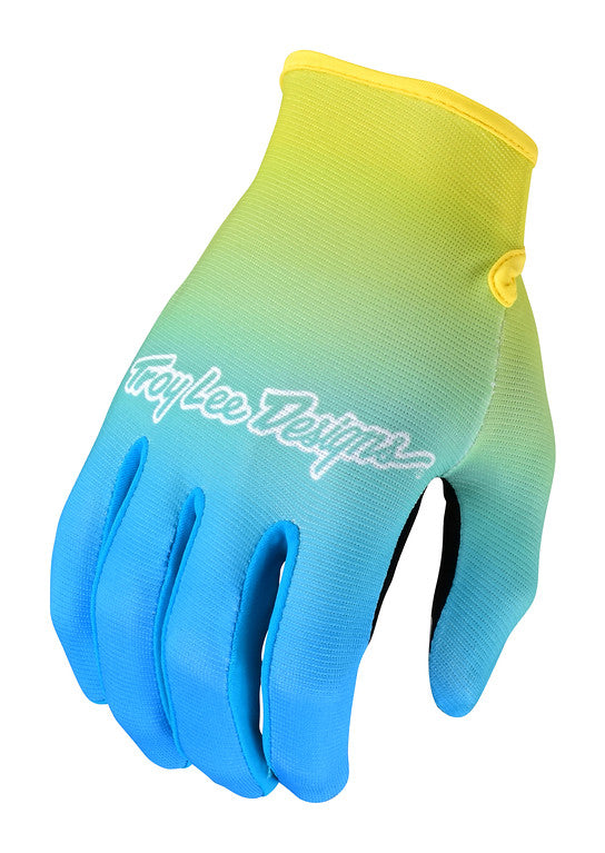 Troy Lee Designs Flowline MTB Glove - Faze - Blue-Yellow - 2022 Blue - Yellow Small